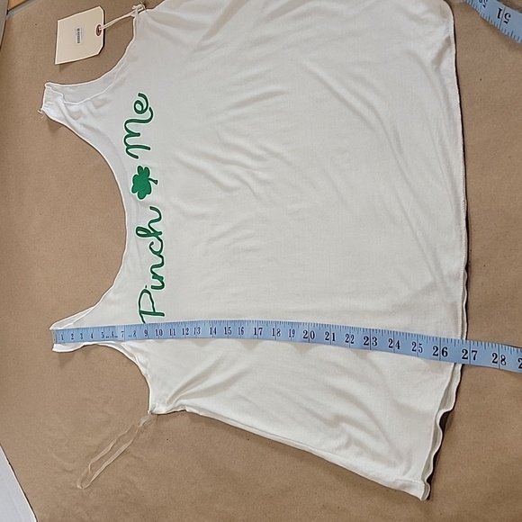 Sweet Claire, Size L, NEW with Tags White Tank Top "Pinch Me" - Picture 10 of 11